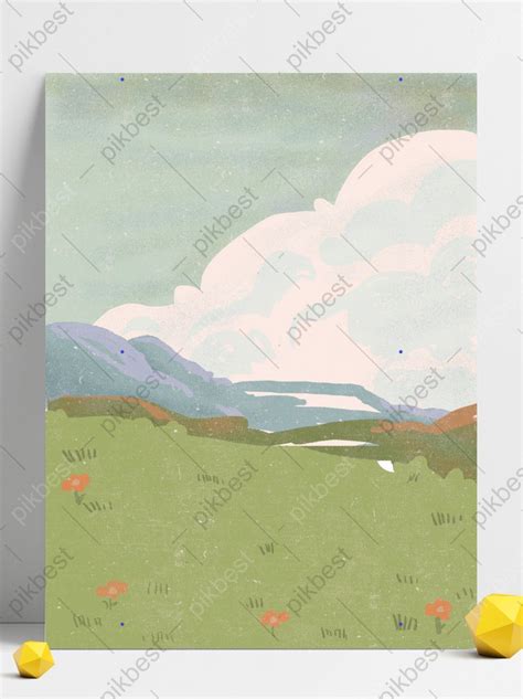 Drawing Green Landscape Illustration Background Backgrounds | PSD Free ...