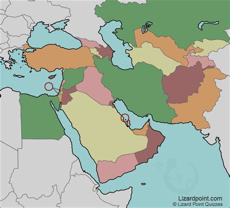 Free Middle East Map Quiz - Goldia Gabriellia