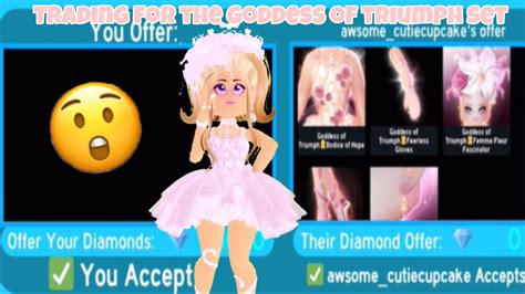 Trading For The NEW Goddess Of Triumph Set In Royale High YouTube