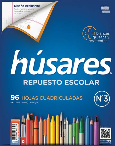 Repuesto De Hojas N3 Cuadriculadas 96 Hojas Husares