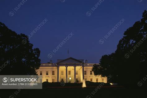 Night View Of South Facade Of White House By James Hoban