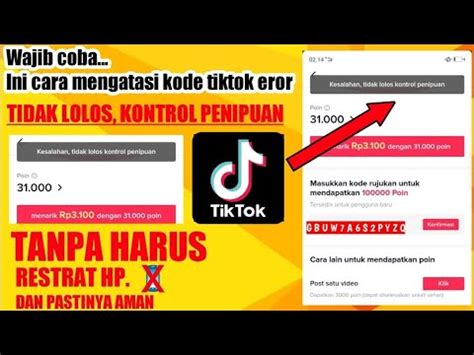 Cara Mengatasi Tiktok Kontrol Penipuan Atau Kesalahan Jaringan Ga