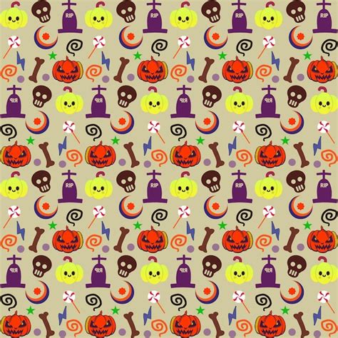 Conjunto De Patrones Sin Fisuras De Halloween Vector Premium