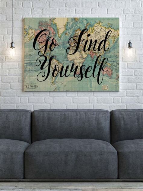 World Map Canvas Explore Go Find Yourself World Map Print Canvas