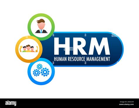 Hrm Human Resource Management Icon Label Badge Vector Stock