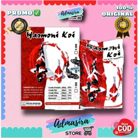 Jual HARMONI KOI Pakan Koi 1 Kg 1mm 2mm 5mm 8mm Shopee Indonesia