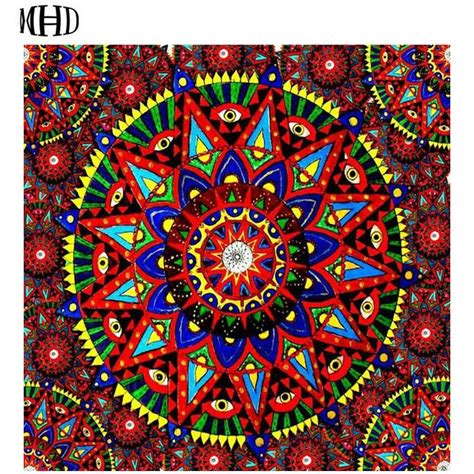 Mhd Mandala Cor Diy Diamante Bordado Completa Pintura Diamante