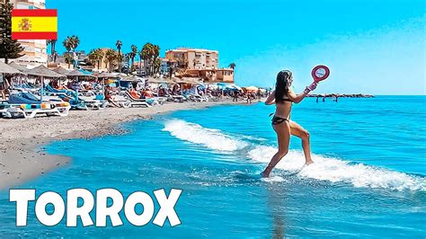 Beach Walk Torrox Costa Hot Аutumn Spain Playa 4K Costa del Sol