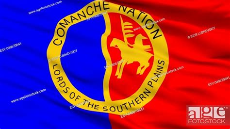 The Comanche Nation Indian Flag Closeup View Stock Photo Picture And