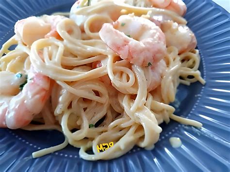 Recette de Pâtes aux crevettes sauce crémeuse aux citrons