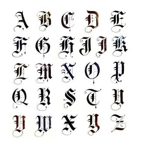 Alphabet Calligraphie Gothique Majuscule