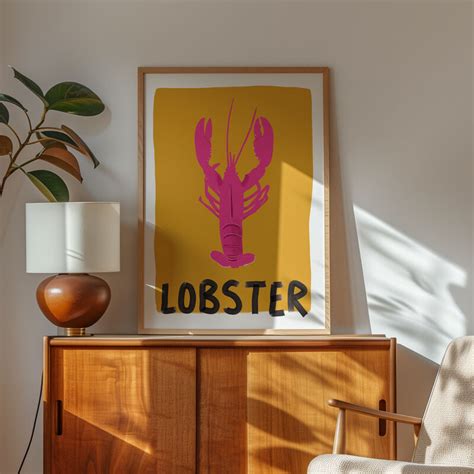 Lobster Art Print For Kitchen Sweetlove Press Personalised Prints