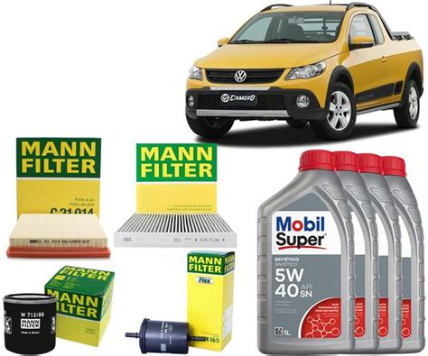 Kit Troca de Óleo 5w40 e Filtros Vw Saveiro Cross 1 6 Msi 2015 2016