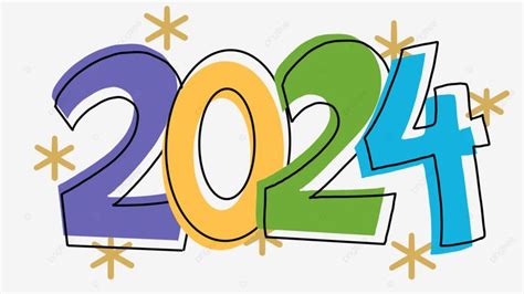 2024 Colorful Lettering, 2024, New Year, Colorful PNG Transparent ...