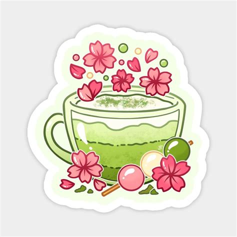 Sakura Matcha Tea By Heysoleilart In 2024 Cute Kawaii Drawings Kawaii Drawings Kawaii Stickers