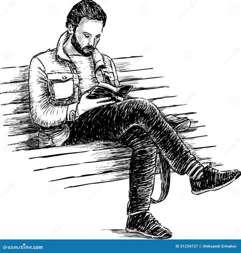 Man Reading A Book Stock Vector Illustration Of Rest 31234727