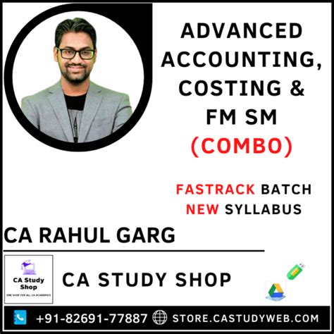 Inter Adv Accounts Costing Fm Sm Fastrack Combo By Ca Rahul Garg