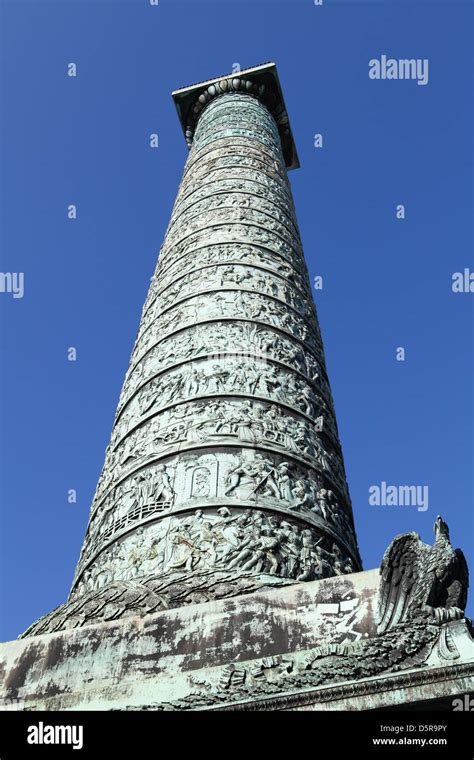 Napoleons Column On The Place Vendome In Paris France Depicting The