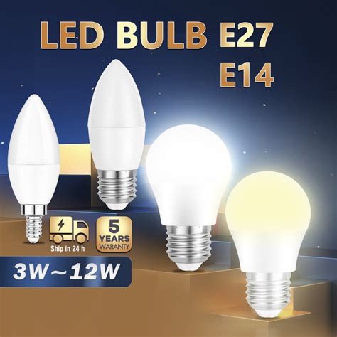 Ready StockWarm Light Led Bulb Led Bulb E27 E14 Led Bulbs Warm White