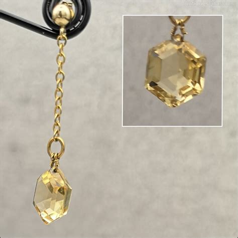 Antiques Atlas Art Deco 9ct Citrine Drop Earrings As725a673 Gold657064