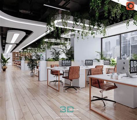 3d Model Of Modern Office Open Plan Office Area 3ds Max Store 2025