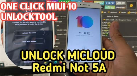 Unlock Micloud Xiaomi Redmi Note 5a MIUI 10 Via Unlocktool YouTube