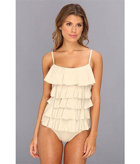 Michael Michael Kors Ruffle Solids Cascading Front Ruffle Maillot