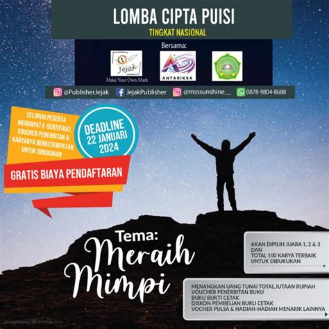 Daftar Peserta Lomba Cipta Puisi Nasional Tema Meraih Mimpi Bersama