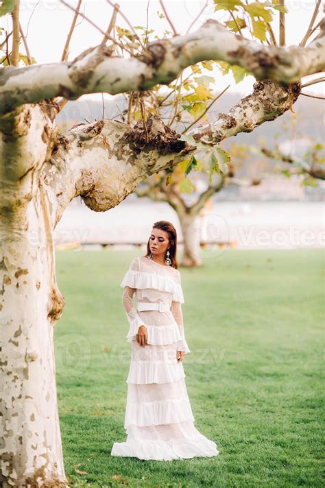 Bride In White Wedding Dress In The Old Town Of Velden Am W Rthersee