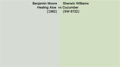 Benjamin Moore Healing Aloe 1562 Vs Sherwin Williams Cucumber SW