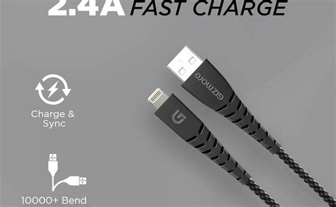 GIZMORE Lightning Cable 2 4 A 1 M Giz WL115 Compatible With Mobile