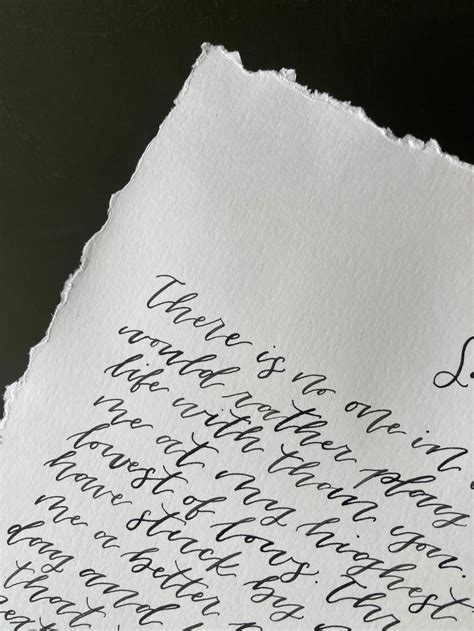Custom Handwritten Wedding Vows In Modern Calligraphy Style White Card
