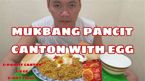 Mukbang Pancit Canton With Egg Pancit Canton Extra Hot Chilli Flavor