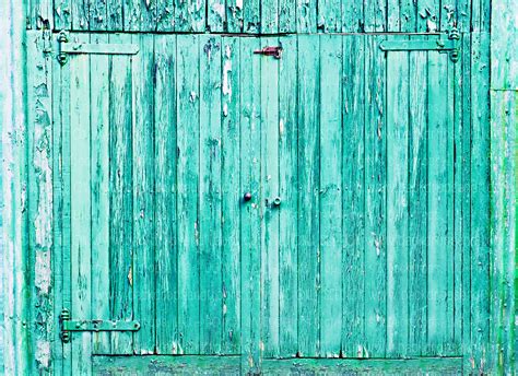 Distressed Turquoise Wood Barn Doors Photography Backdrop Double