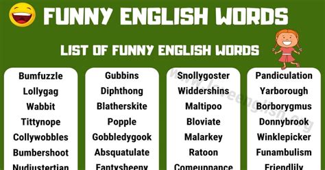 Funny Words 60 Funny English Words You Probably Dont Know Love English