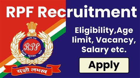 RPF Recruitment 2024 Railway Police Constable SI Post Eligibility