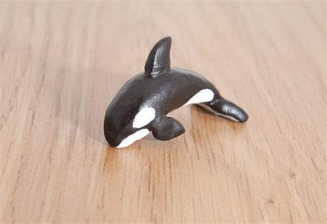 Orca Whale Animal Totem Polymer Clay Animal Ooak Figurine Etsy