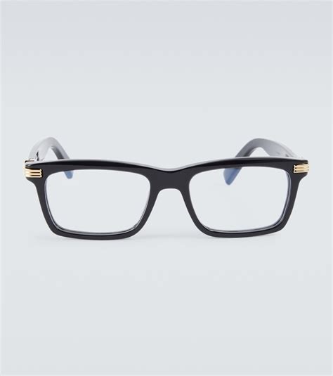 Square Glasses In Black Cartier Eyewear Collection Mytheresa