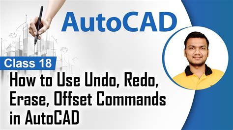 How To Use Undo Redo Erase Offset Commands In Autocad Modify Tools