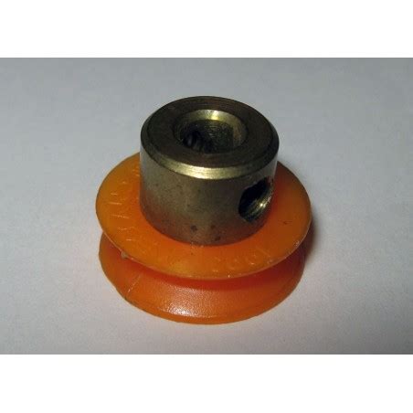 Poulie Meccano de 12 mm à moyeu plastique orange