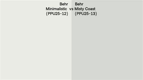 Behr Minimalistic Vs Misty Coast Side By Side Comparison