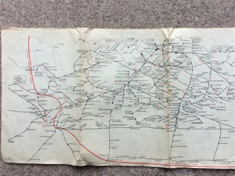 DEC 1961 BRITISH Railways Southern Region Lines Map Railway Routes Bus