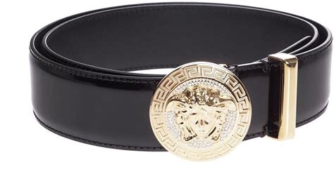 Versace Leather Medusa Head Belt In Black For Men Lyst