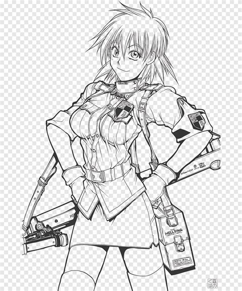 Seras Victoria Hellsing Mangaka Line Art Comics Artist Anime Comics