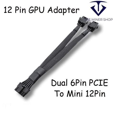 Dual PCIE 6Pin Female To Mini 12Pin Male GPU Power Adapter Cable For