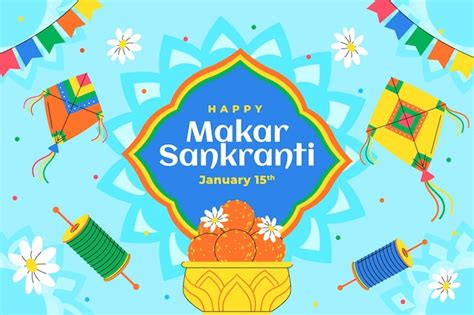 Fondo Plano Para El Festival De Makar Sankranti Vector Gratis