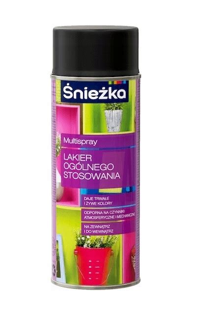 LAKIER W SPRAYU CZARNY MAT UNIWERSALNY MULTISPRAY ŚNIEŻKA 400ML 6MS2