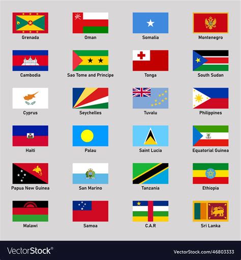 Set Of Flags Different Countries In Flat Style Vector Image