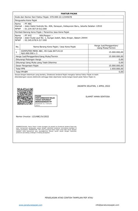 Contoh Faktur Pajak Pdf