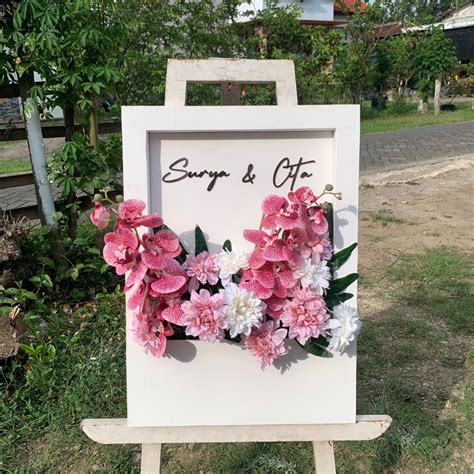 Jual Wedding Sign Papan Ucapan Dekorasi Lamaran Flower Box
